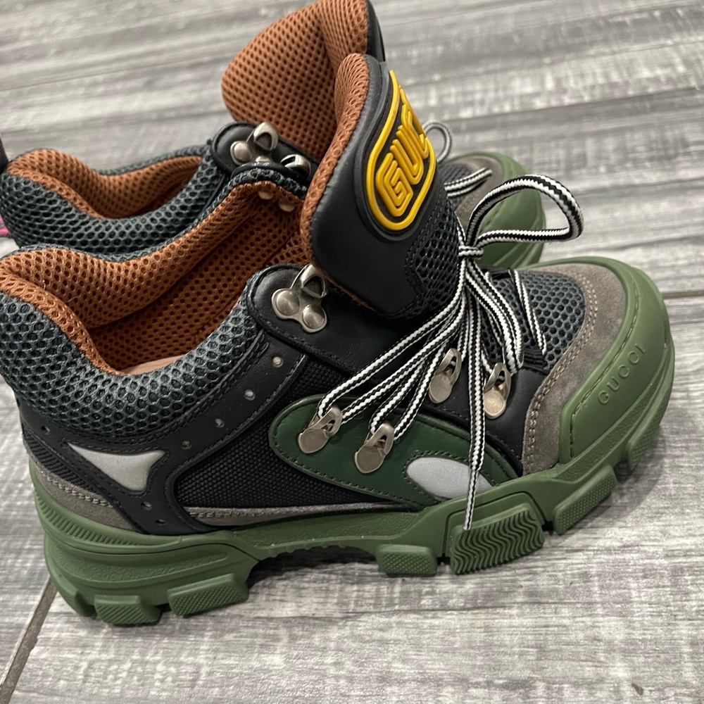 Gucci Flashtrek Green Low-Top Sneaker N3210 Men's Size 34.5 - Picture 8 of 15